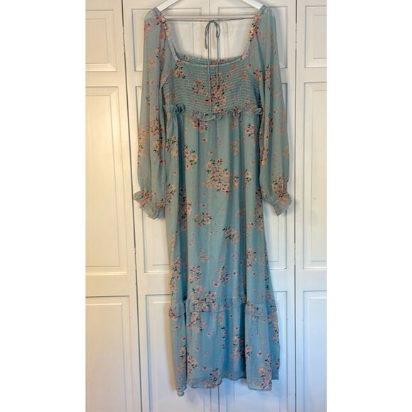 Hatch Blue Floral Midi Dress - Picture 9 of 13